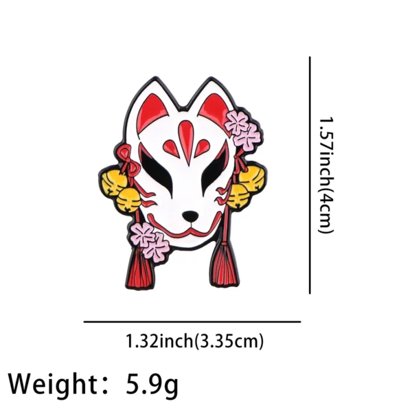 Kitsune Mask - Brooch - Image 5